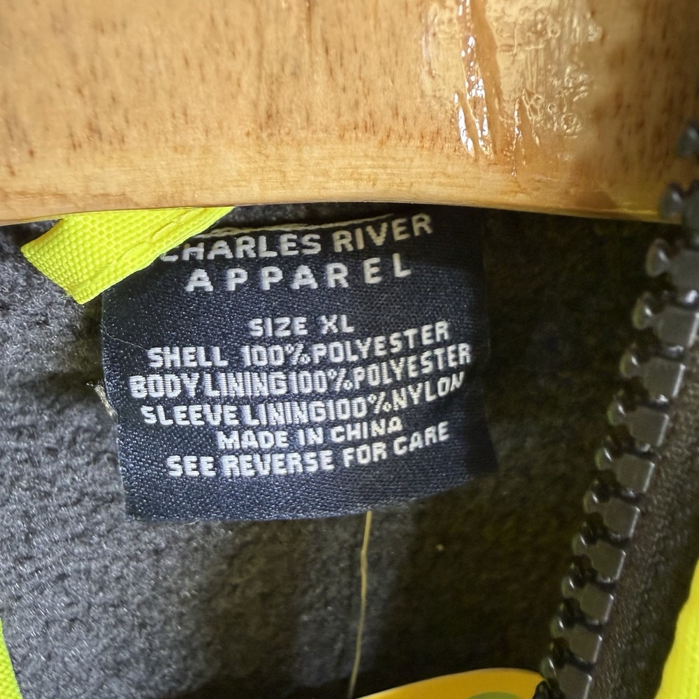 Charles River Hi Vis Jacket Cost Lime Green XL (9732) New *logo* - Picture 9 of 10